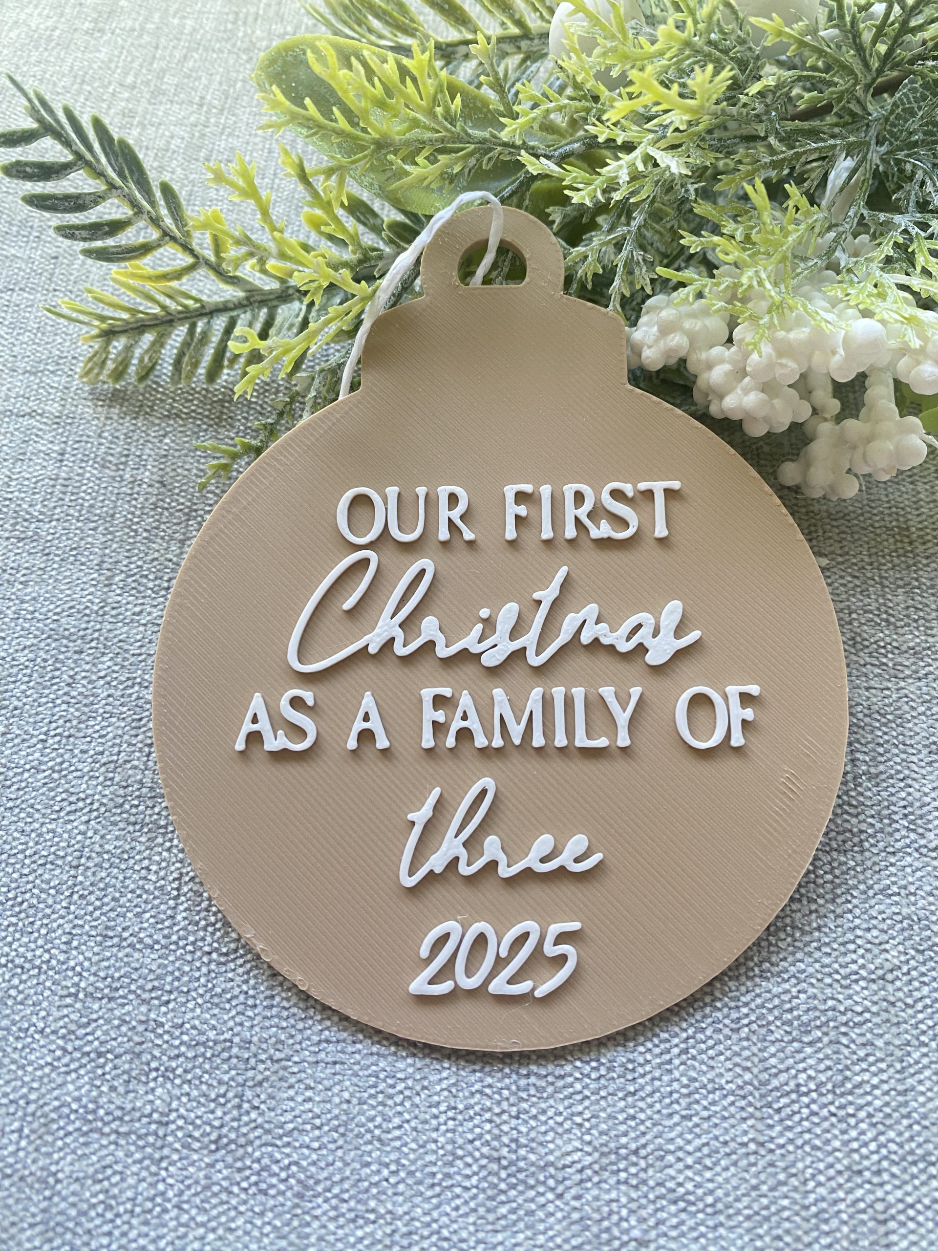 First Christmas As A Family Of Decoration
