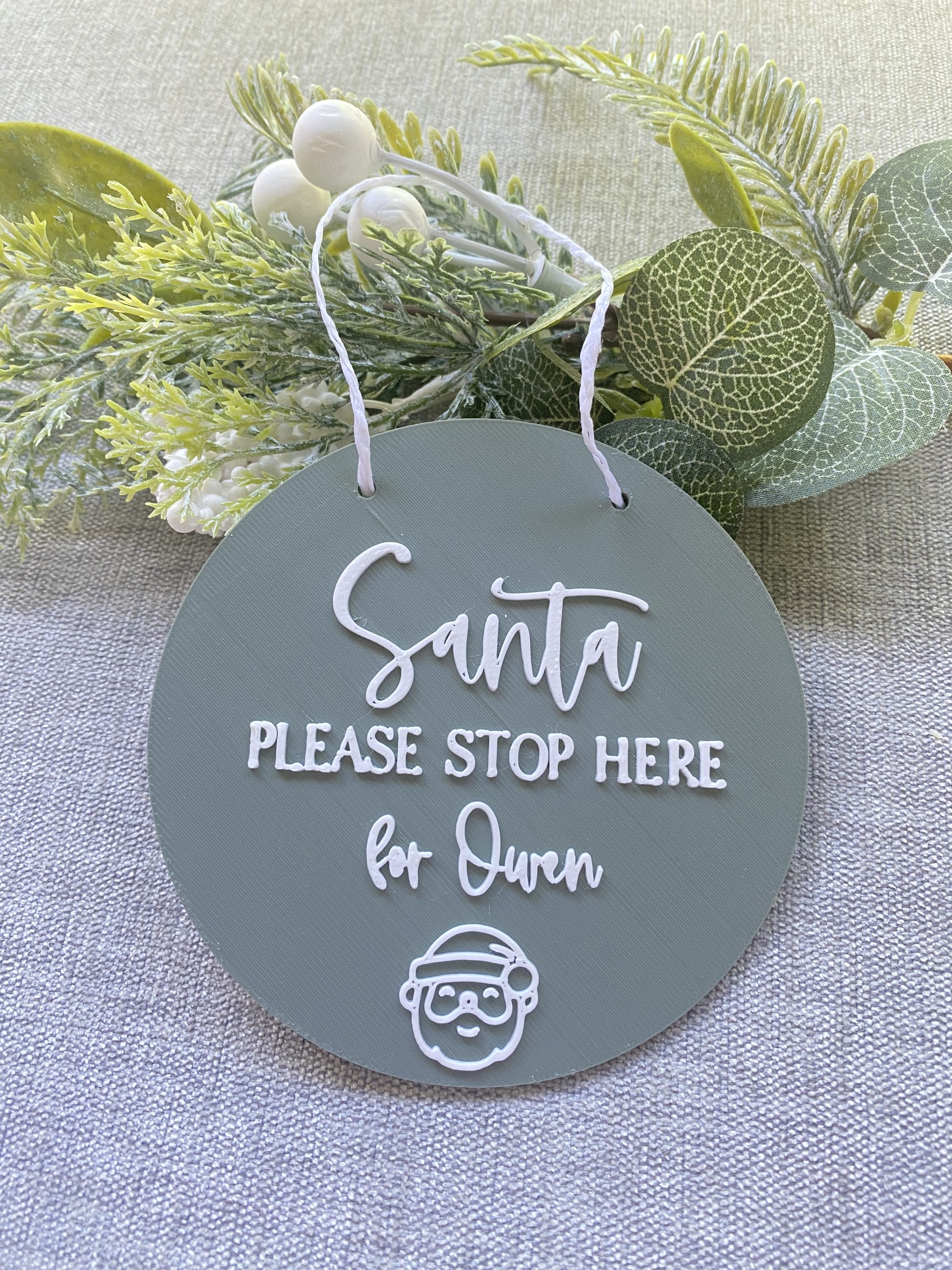 Santa Please Stop Here Plaque