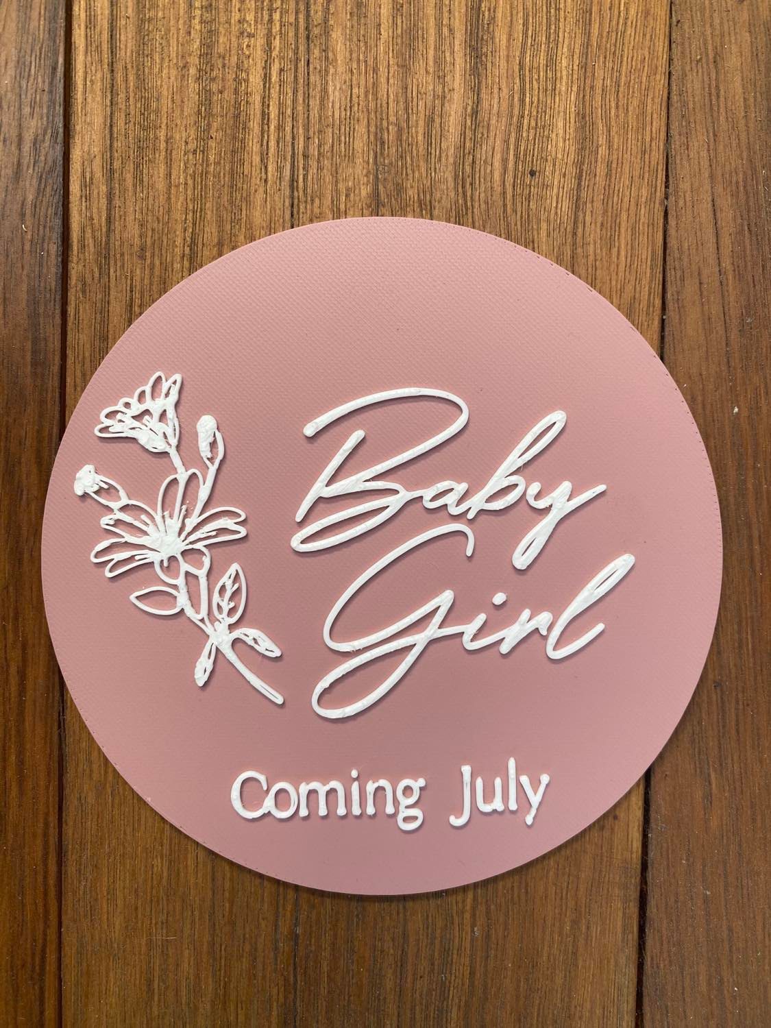 Flower Baby Girl Pregnancy Announcement