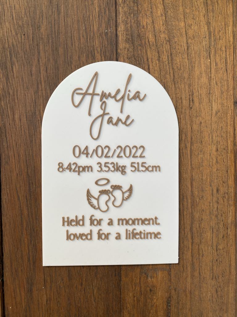Angel Baby Birth Detail Plaque - Image 2