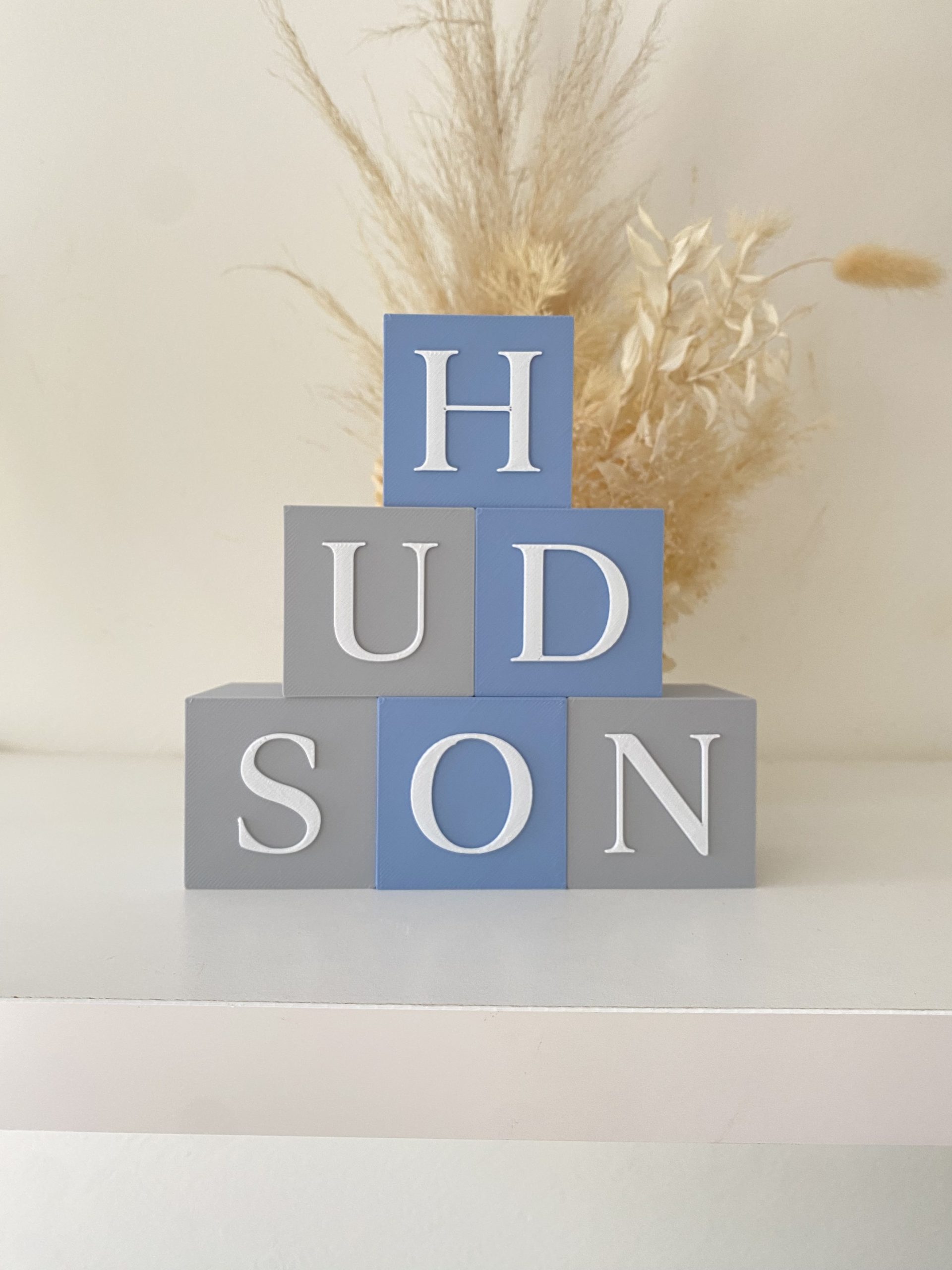 Blue Grey Letter Blocks