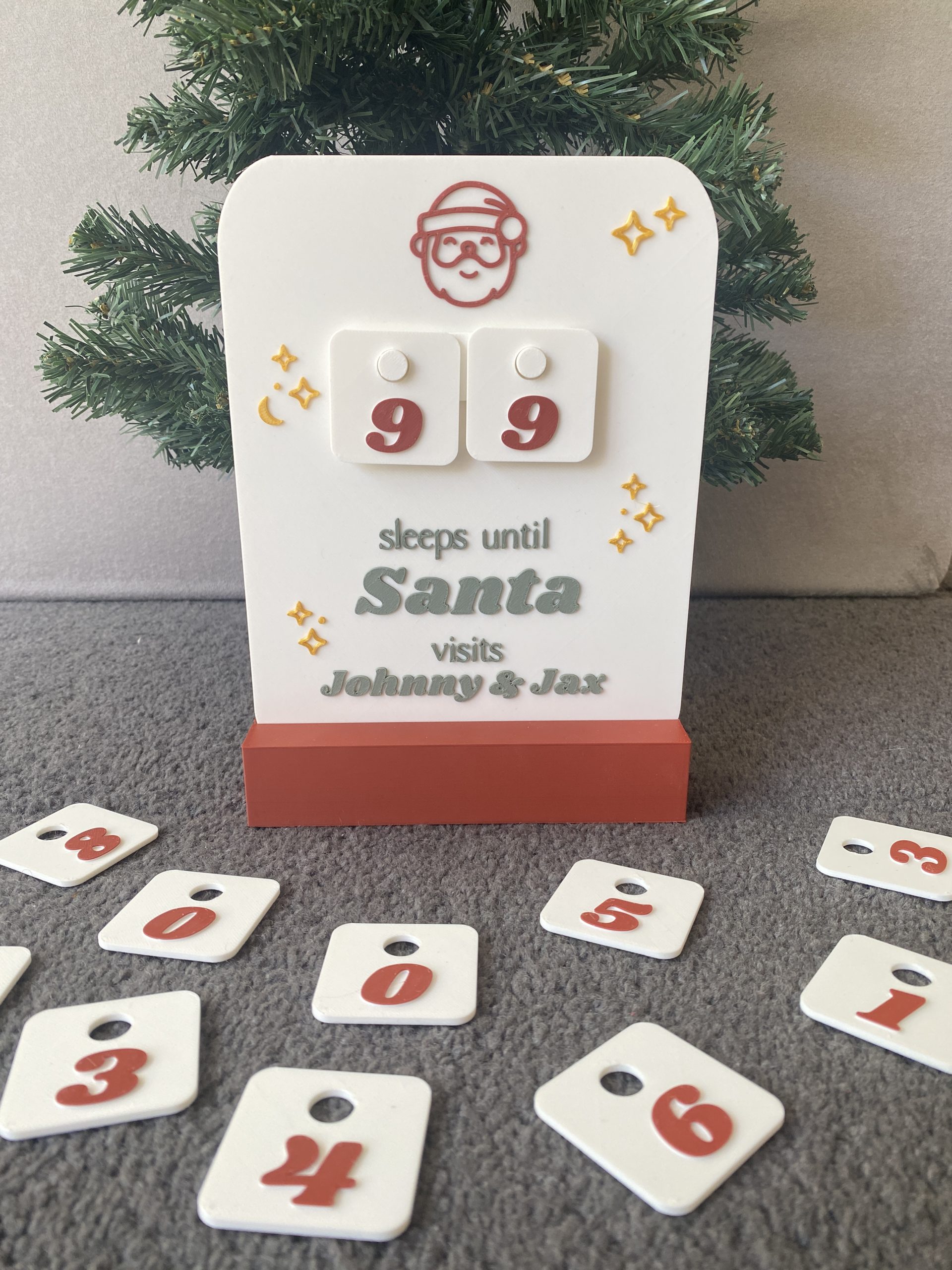 Classic Christmas Countdown Plaque