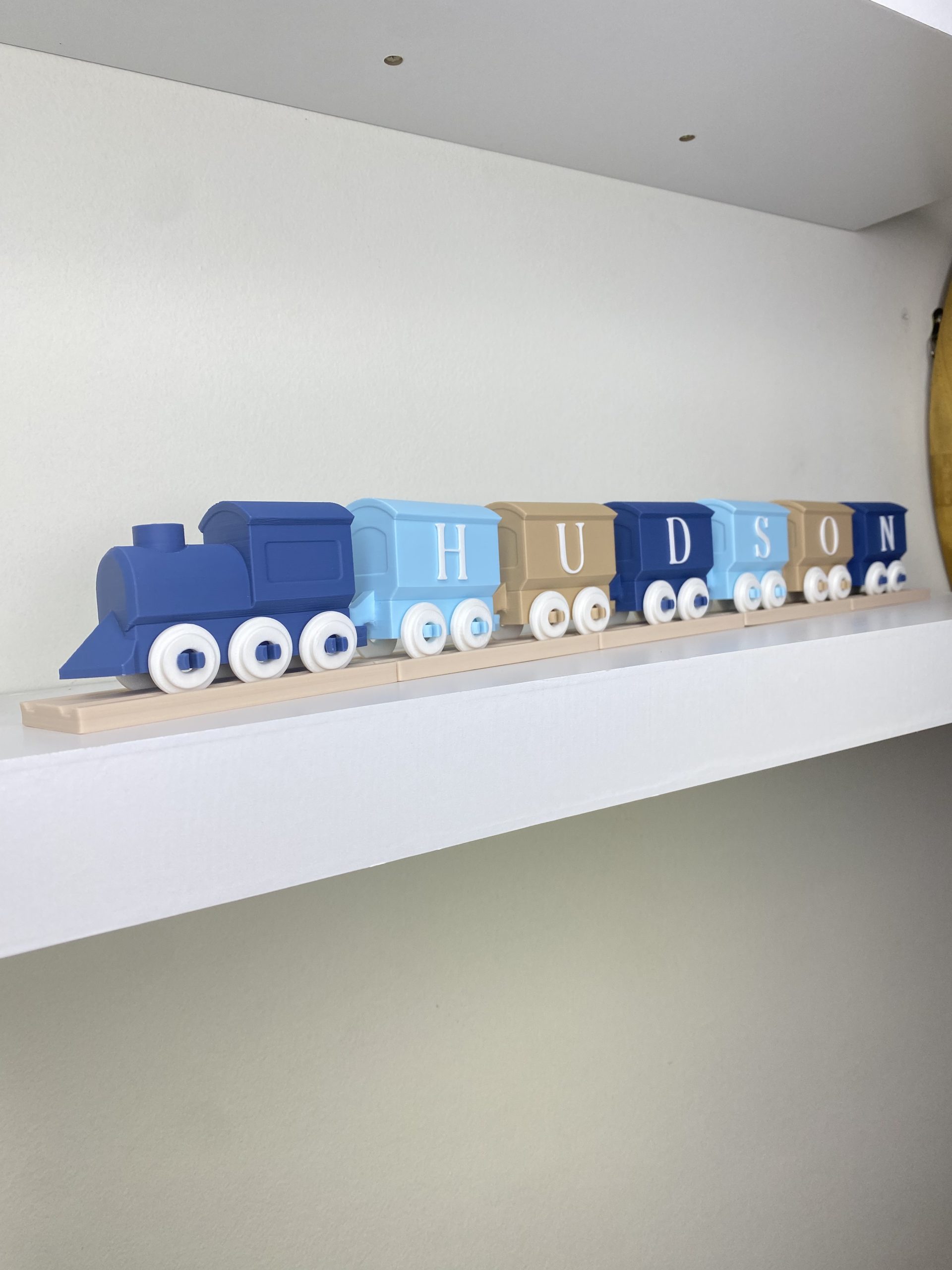 Navy / Ice Blue Neutral Decorative Personalised Train