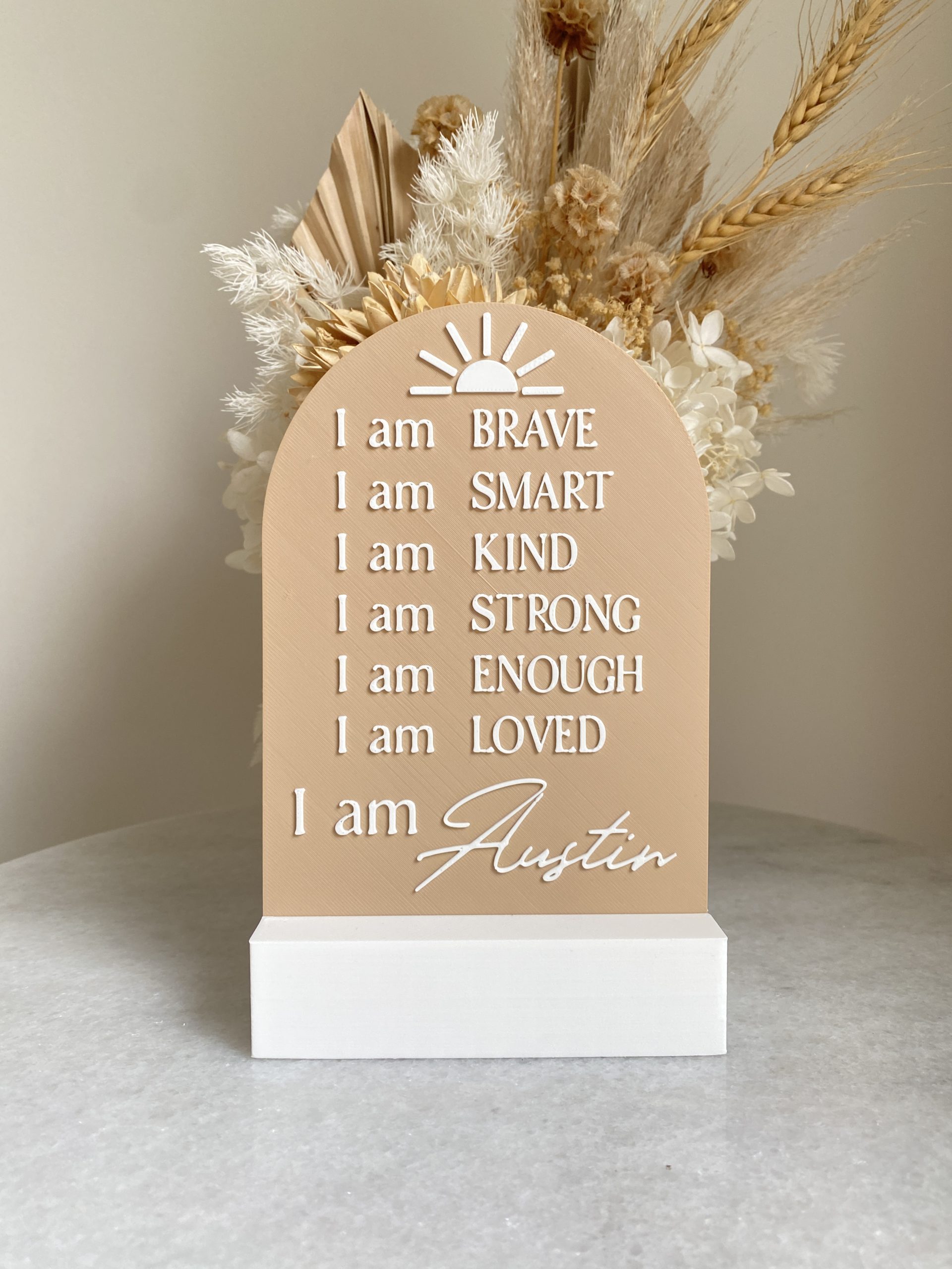 Neutral Sun Affirmation Plaque
