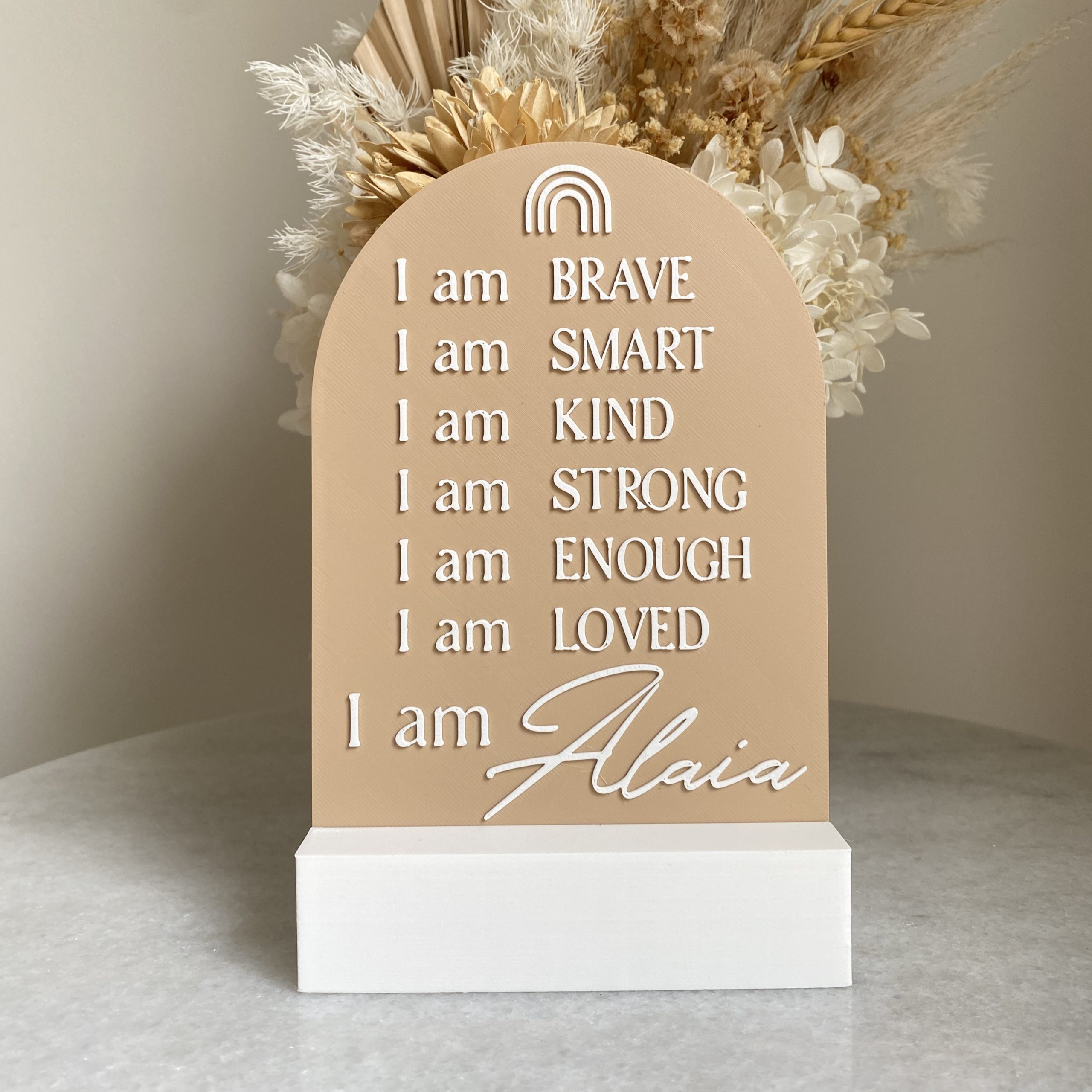 Neutral Rainbow Affirmation Plaque