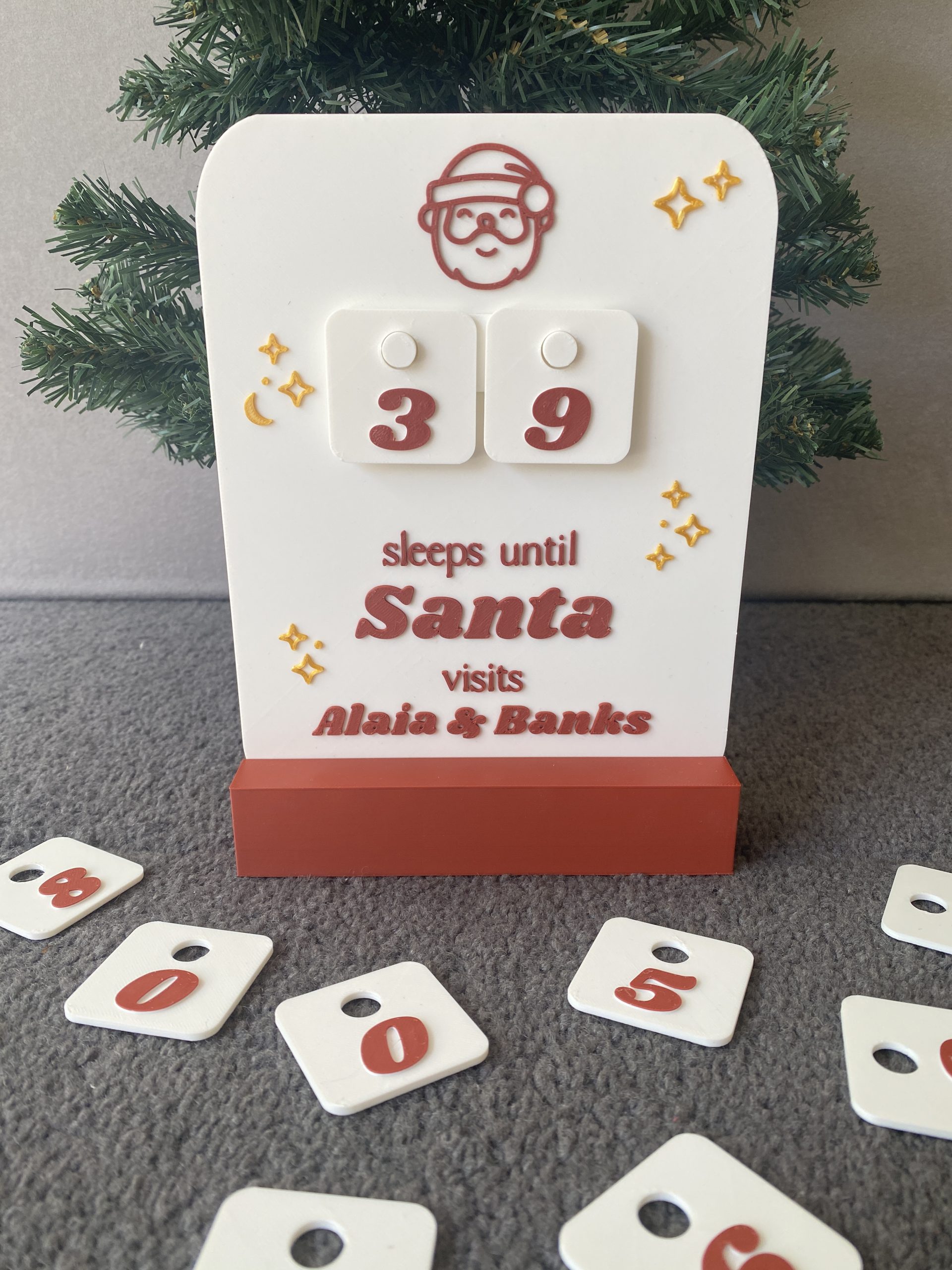 Traditional Christmas Countdown Plaque
